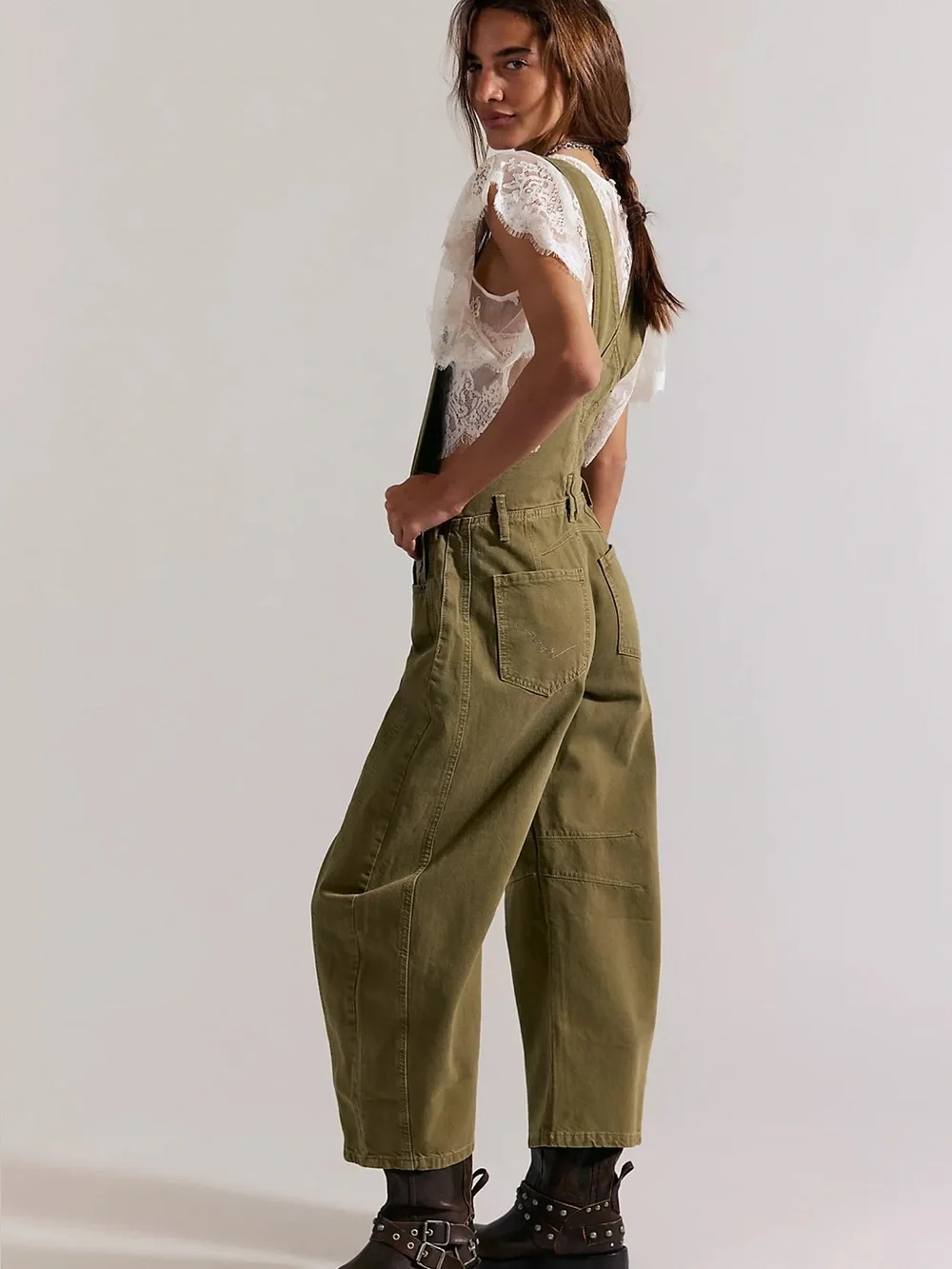 Free People Good Luck Barrel Overalls